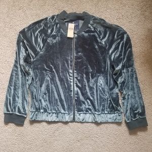 American Eagle Velvet Bomber Jacket